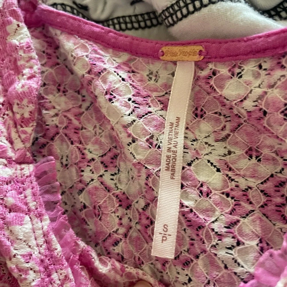 Free People Oh Baby lace Crop Top in Pink Combo